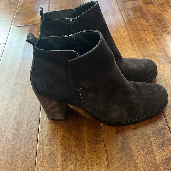 PAUL GREEN Rockin Bootie US 9 Brown Suede Metallic Zipper Ankle Boot Size 7.5 - Picture 3 of 11